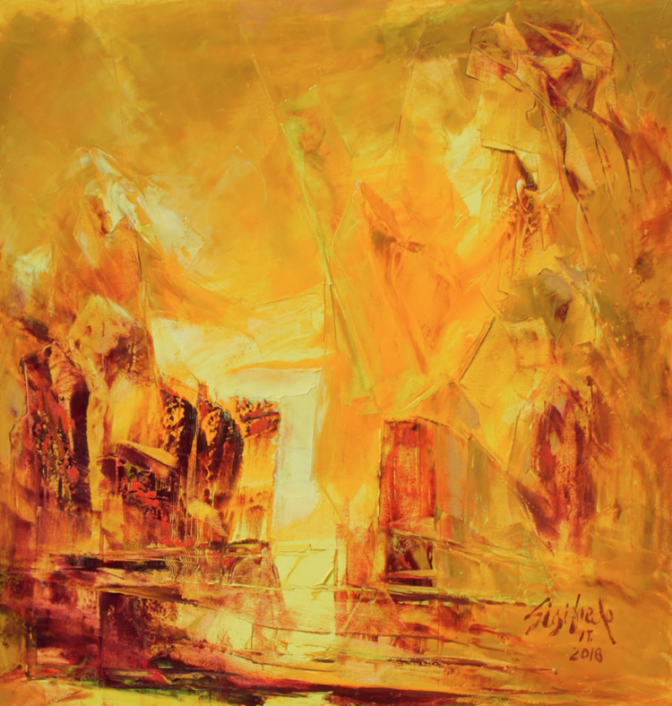 Golden Twilight - Abstract Wall Art by Sigifredo